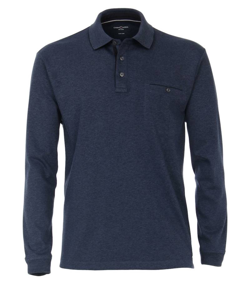 Große Größen Polo-Shirt Langarm gestreift, Herren, grau, Größe: 6XL, Baumwolle/Polyester, Happy Size DE Men von CASAMODA