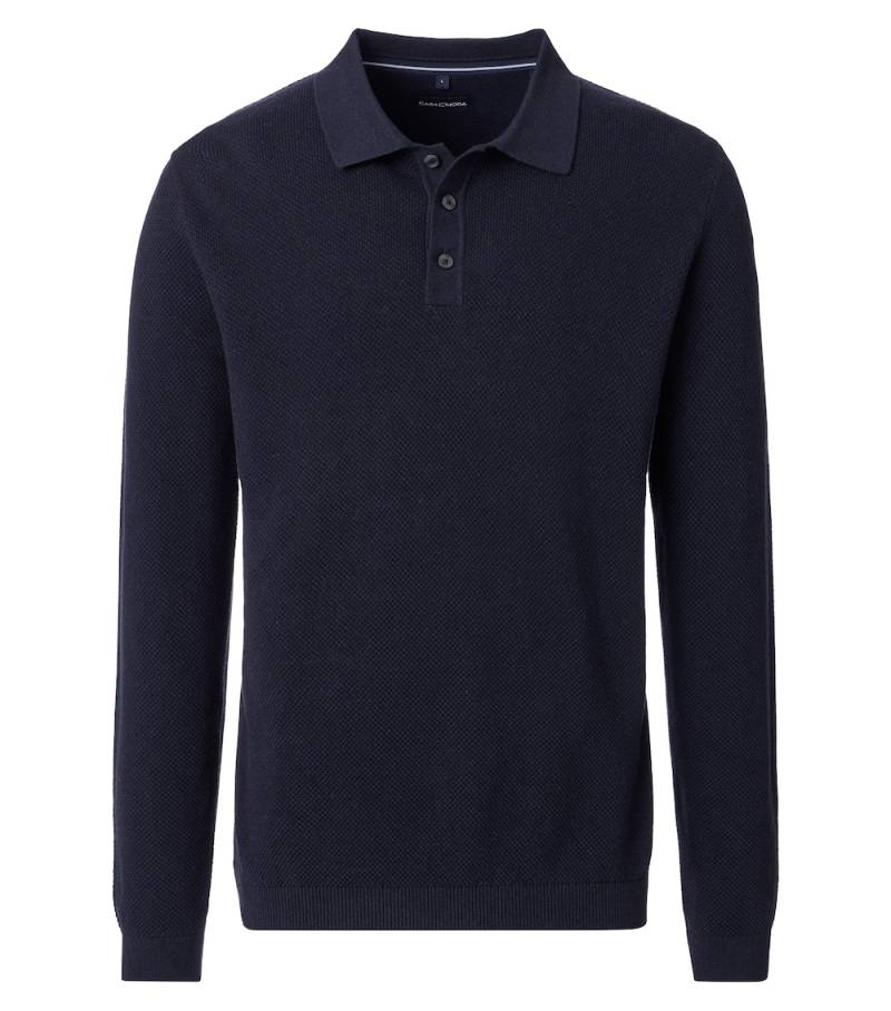 Große Größen Polo-Shirt Langarm uni, Herren, grau, Größe: L, Baumwolle, Happy Size DE Men von CASAMODA