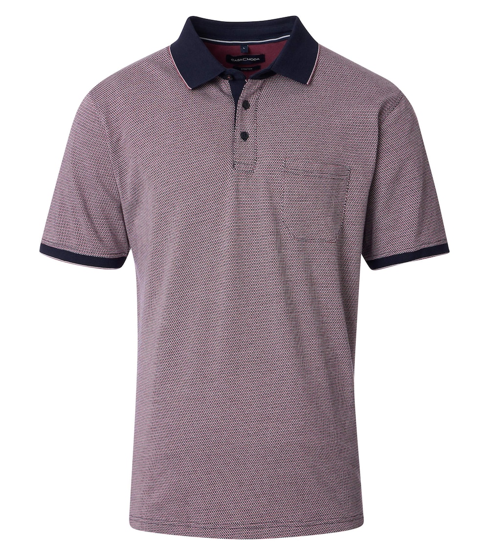 Große Größen Polo-Shirt gemustert, Herren, rosa, Größe: 4XL, Baumwolle, Happy Size DE Men von CASAMODA