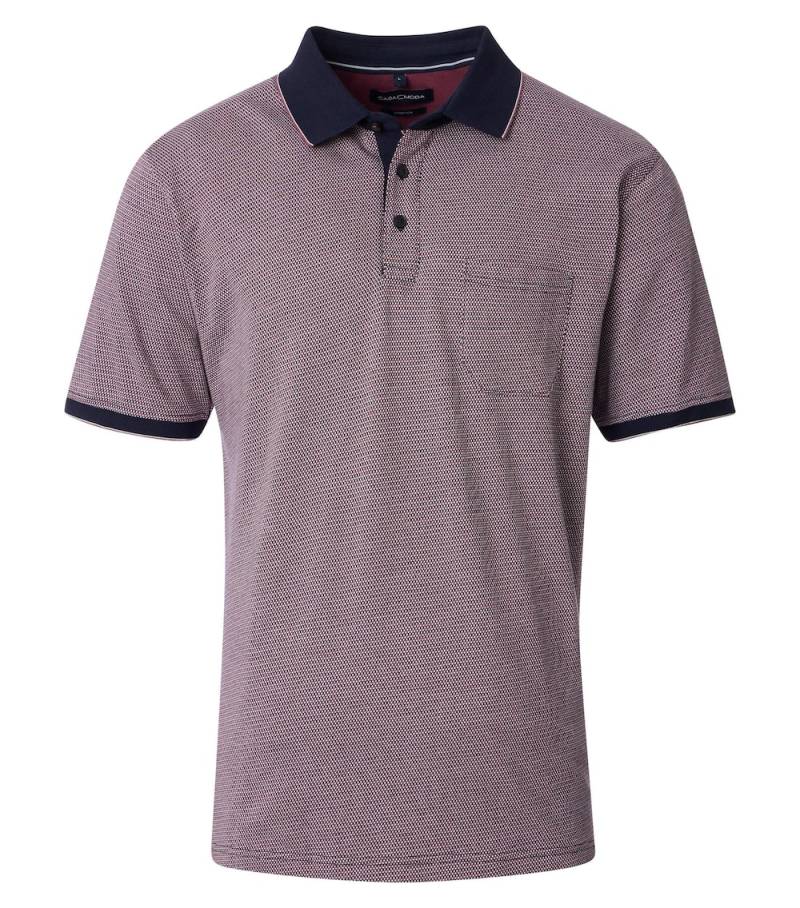 Große Größen Polo-Shirt gemustert, Herren, rosa, Größe: 4XL, Baumwolle, Happy Size DE Men von CASAMODA