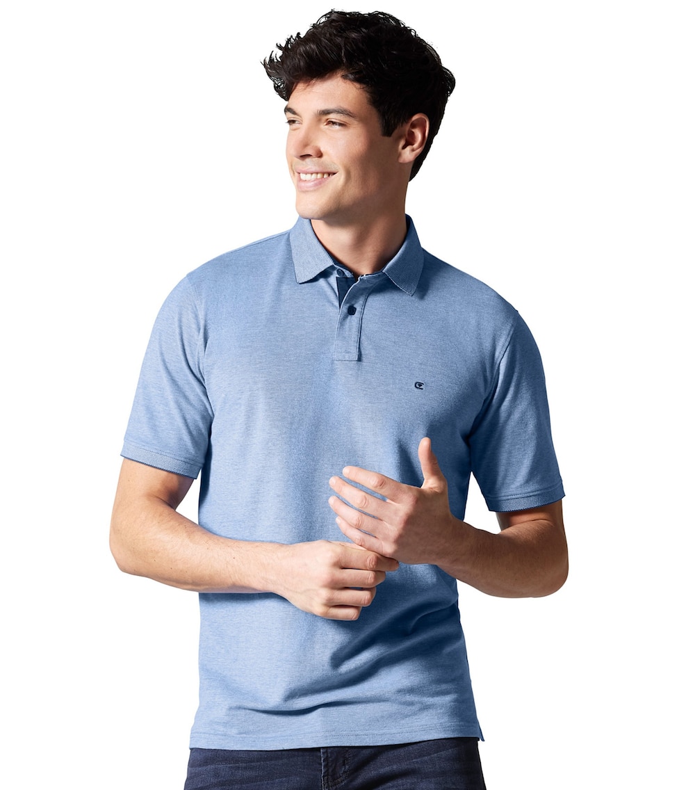 Große Größen Polo-Shirt uni, Herren, blau, Größe: 5XL, Baumwolle, Happy Size DE Men von CASAMODA