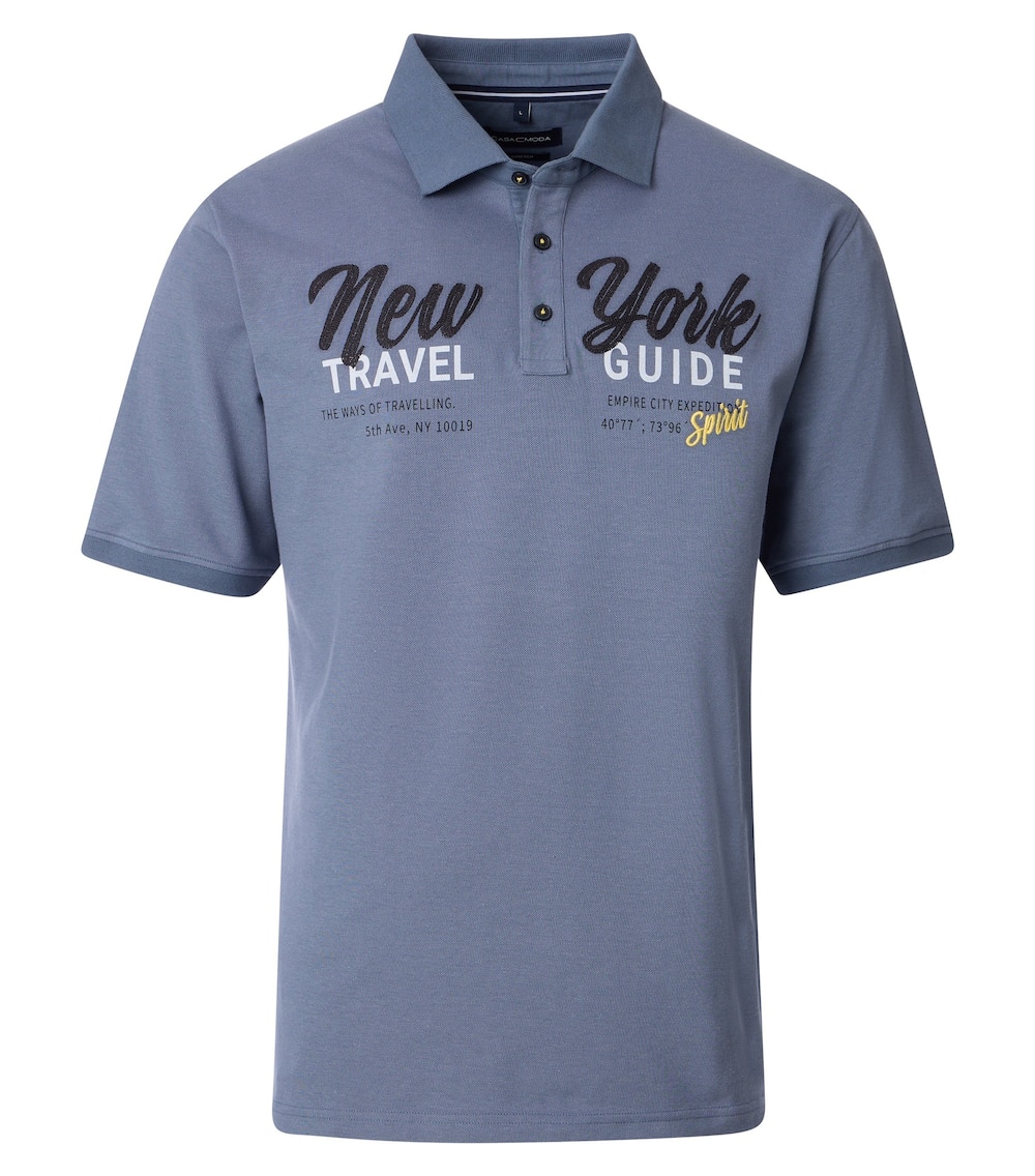 Große Größen Polo-Shirt uni, Herren, blau, Größe: 6XL, Baumwolle, Happy Size DE Men von CASAMODA