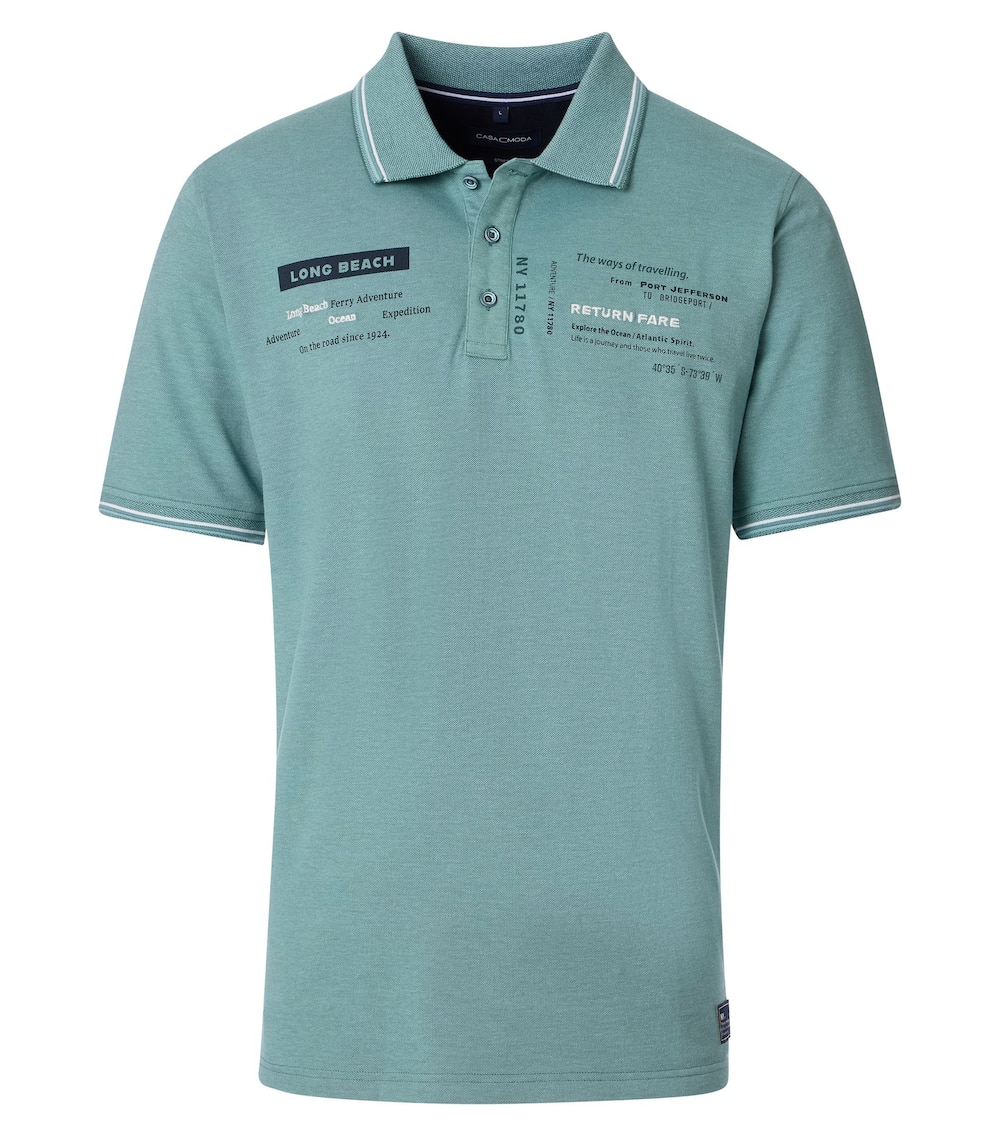 Große Größen Polo-Shirt uni, Herren, türkis, Größe: 6XL, Baumwolle, Happy Size DE Men von CASAMODA