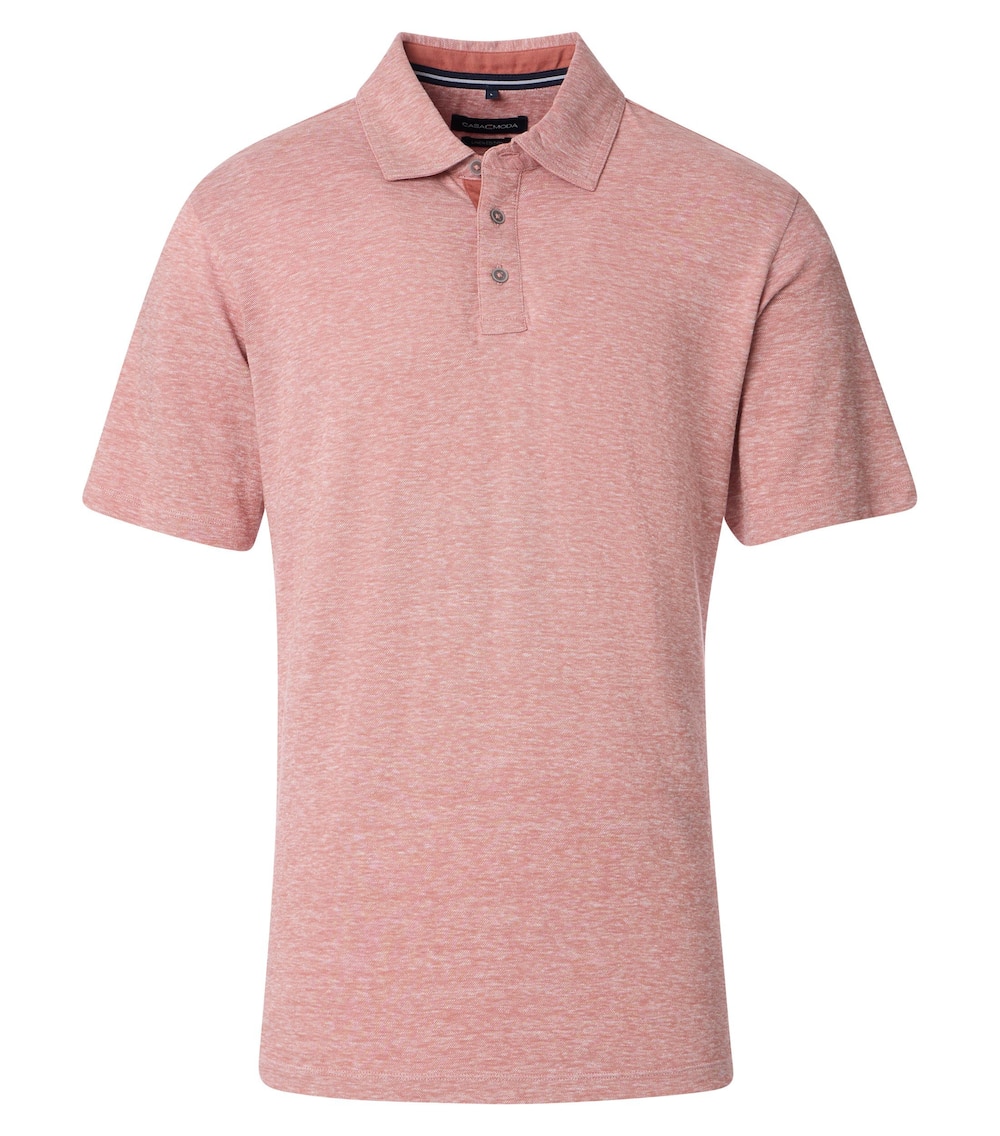 Große Größen Polo-Shirt uni, Herren, rosa, Größe: XXL, Baumwolle/Leinen, Happy Size DE Men von CASAMODA