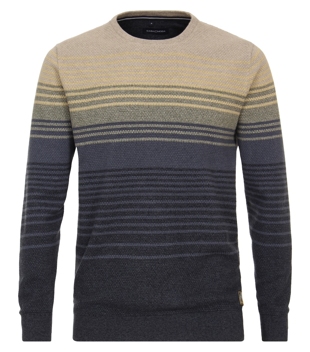 Große Größen Pullover gestreift, Herren, blau, Größe: XXL, Baumwolle/Synthetische Fasern, Happy Size DE Men von CASAMODA