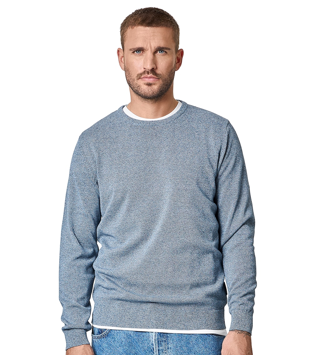 Große Größen Pullover uni, Herren, blau, Größe: 6XL, Baumwolle, Happy Size DE Men von CASAMODA