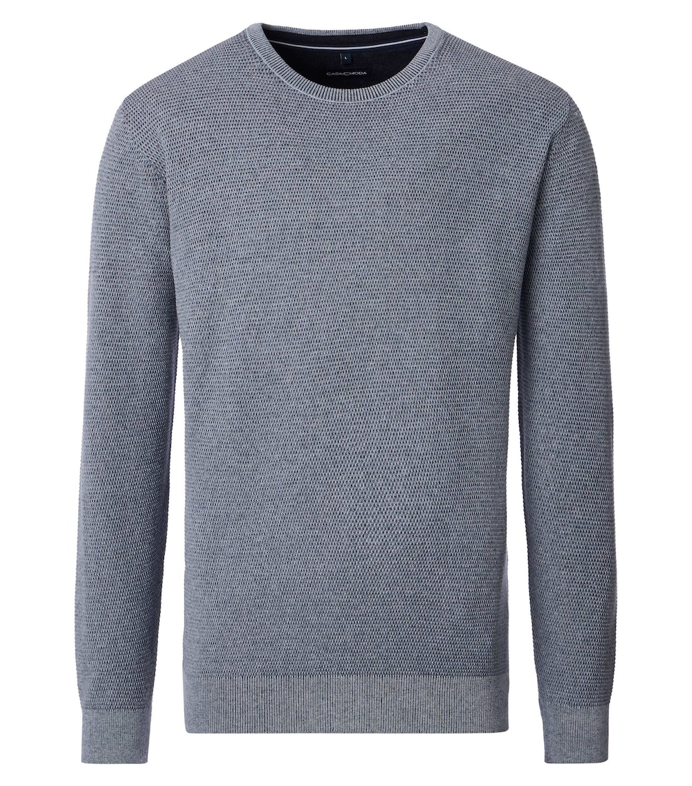 Große Größen Pullover uni, Herren, blau, Größe: XXL, Baumwolle, Happy Size Men von CASAMODA