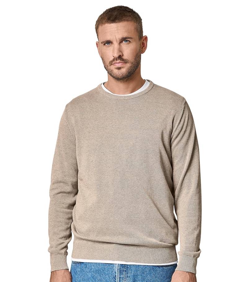 Große Größen Pullover uni, Herren, braun, Größe: 6XL, Baumwolle, Happy Size DE Men von CASAMODA