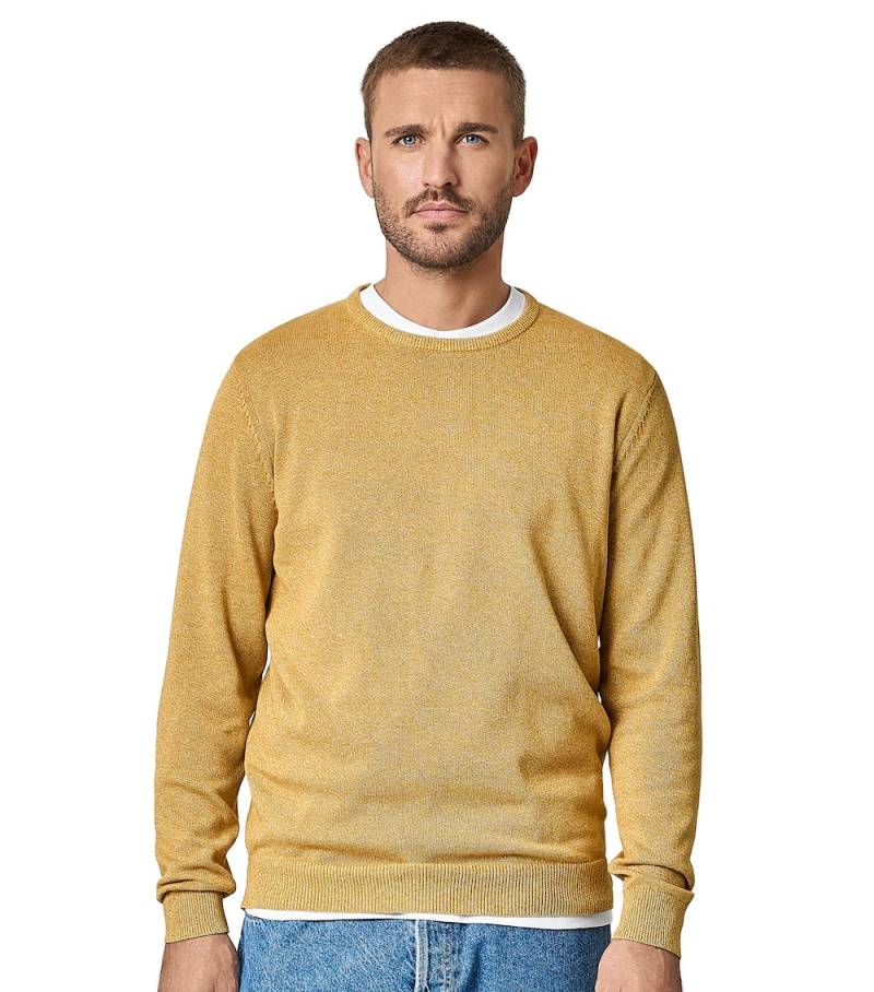 Große Größen Pullover uni, Herren, gelb, Größe: XXL, Baumwolle, Happy Size DE Men von CASAMODA