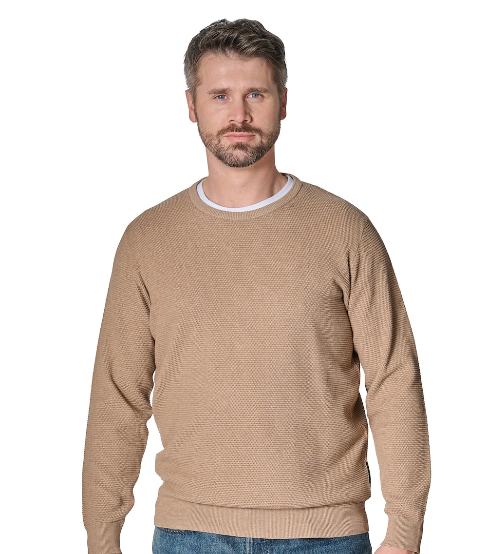 Große Größen Pullover uni, Herren, braun, Größe: XL, Baumwolle, Happy Size DE Men von CASAMODA