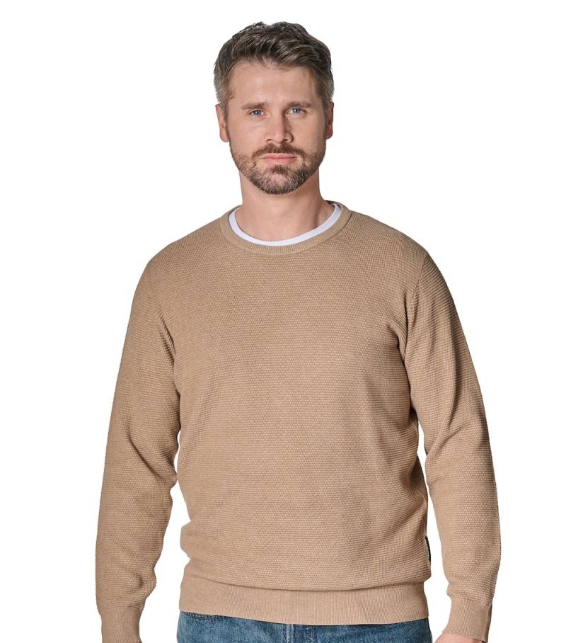 Große Größen Pullover uni, Herren, braun, Größe: XL, Baumwolle, Happy Size DE Men von CASAMODA
