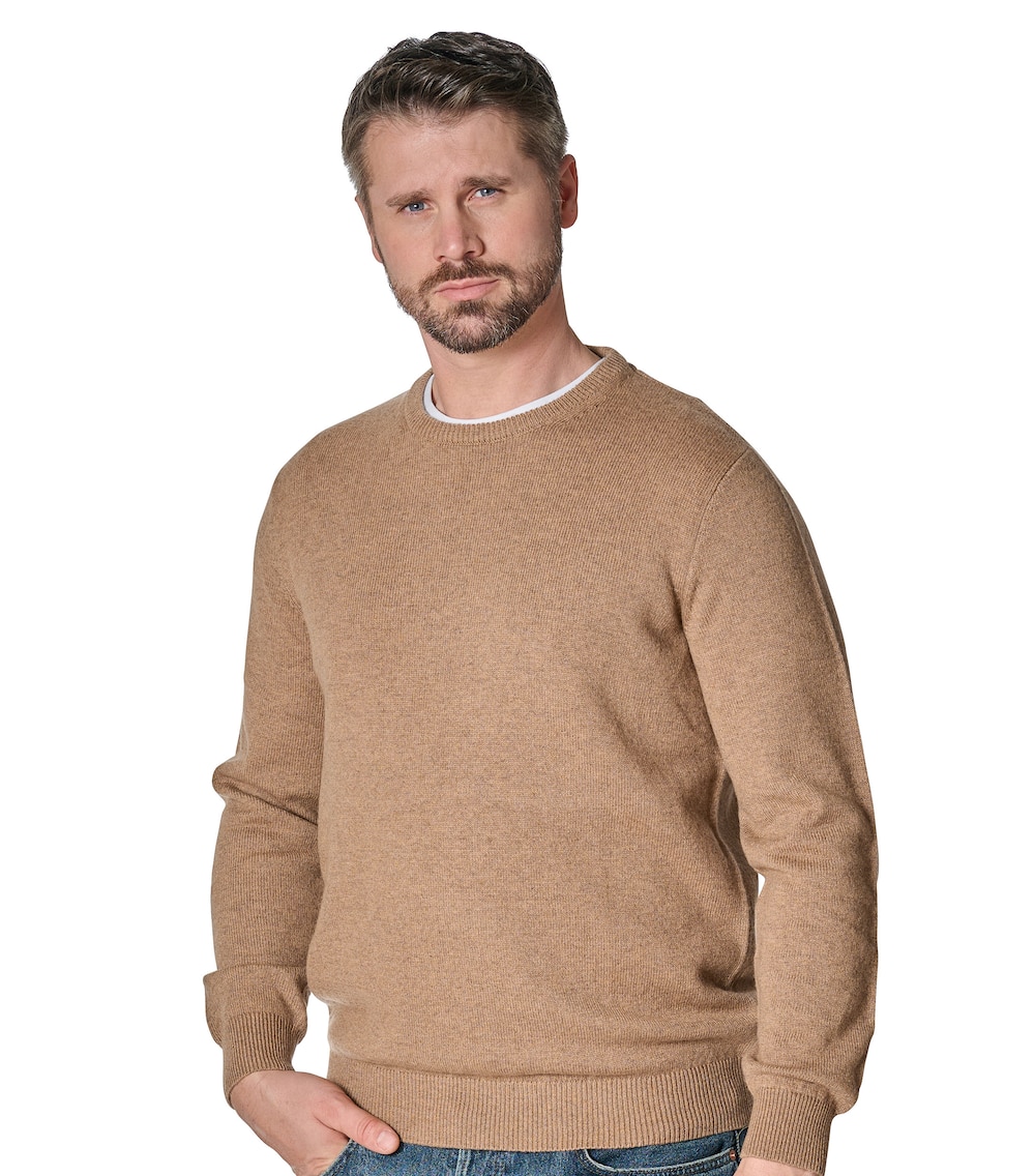 Große Größen Pullover uni, Herren, braun, Größe: XL, Nylon, Happy Size DE Men von CASAMODA