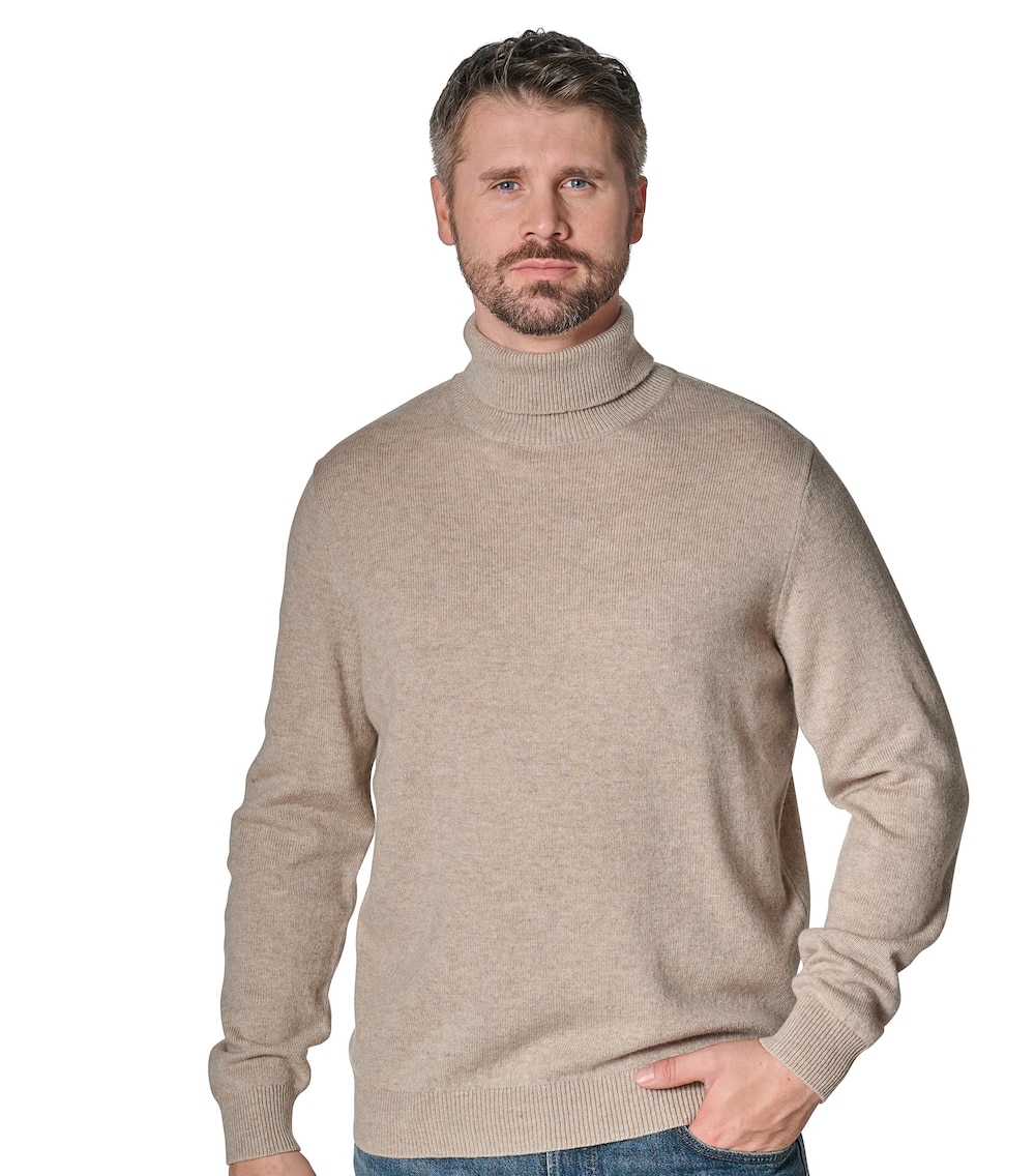 Große Größen Rollkragenpullover uni Basic Knitwear, Herren, braun, Größe: L, Nylon, Happy Size DE Men Große Größen Rollkragenpullover uni Basic Knitwear, Herren, braun, Größe: L, Nylon, Happy Size DE Men von CASAMODA
