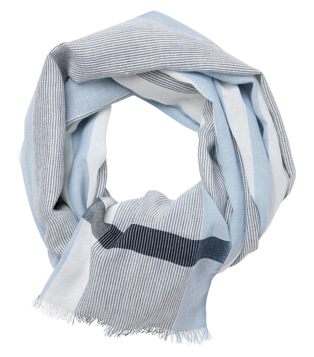 Große Größen Schal gestreift, Herren, blau, Größe: One Size, Baumwolle, Happy Size DE Men von CASAMODA