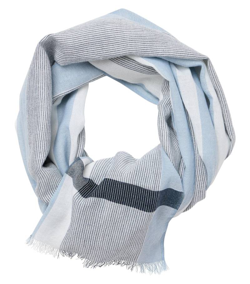 Große Größen Schal gestreift, Herren, blau, Größe: One Size, Baumwolle, Happy Size DE Men von CASAMODA