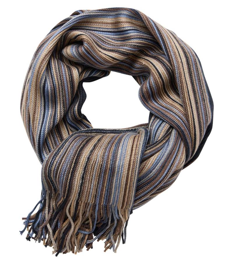 Große Größen Schal gestreift, Herren, braun, Größe: One Size, Synthetische Fasern, Happy Size DE Men von CASAMODA