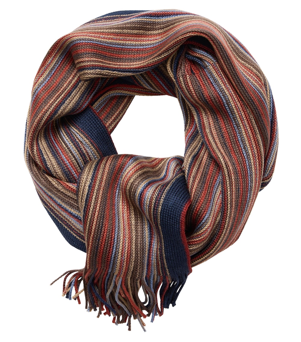 Große Größen Schal gestreift, Herren, orange, Größe: One Size, Synthetische Fasern, Happy Size DE Men von CASAMODA