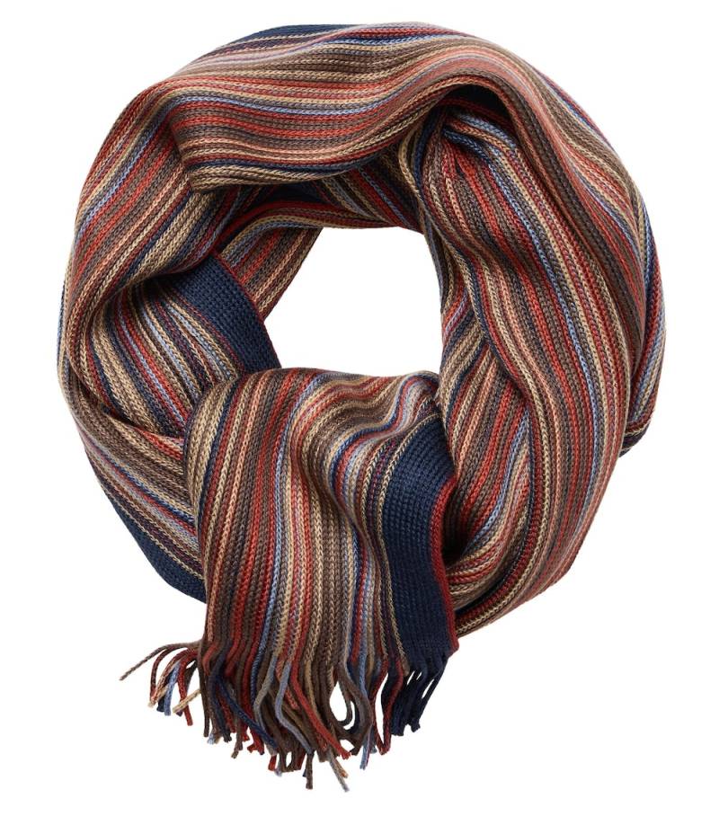 Große Größen Schal gestreift, Herren, orange, Größe: One Size, Synthetische Fasern, Happy Size DE Men von CASAMODA