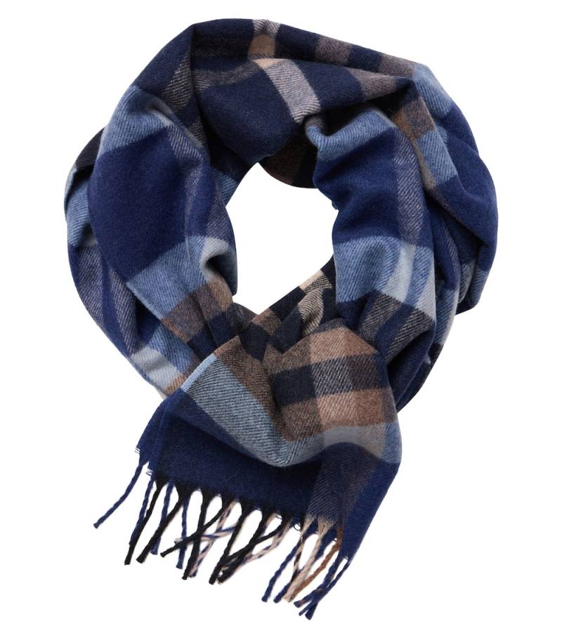 Große Größen Schal kariert, Herren, blau, Größe: One Size, Polyester/Synthetische Fasern/Wolle, Happy Size DE Men von CASAMODA