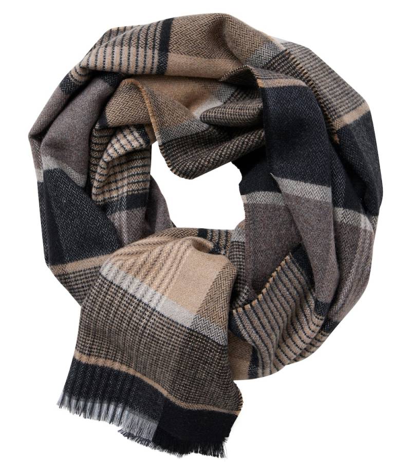 Große Größen Schal kariert, Herren, braun, Größe: One Size, Polyester/Synthetische Fasern/Wolle, Happy Size DE Men von CASAMODA