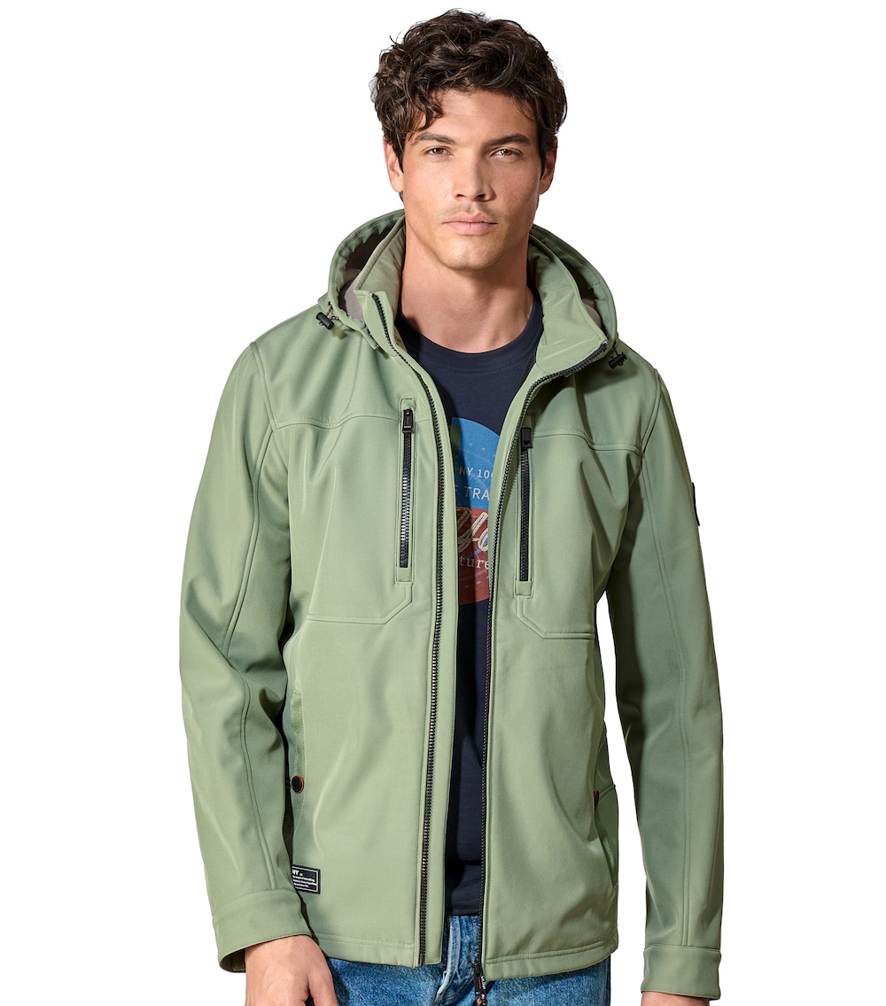 Große Größen Softshelljacke uni, Herren, türkis, Größe: XXL, Polyester, Happy Size DE Men von CASAMODA