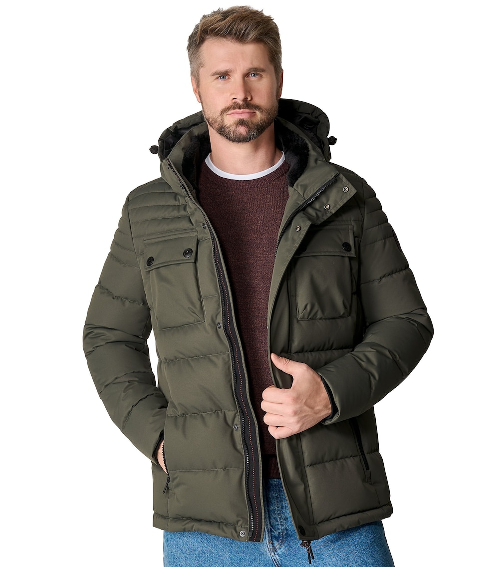 Große Größen Steppjacke uni, Herren, türkis, Größe: XXL, Polyester, Happy Size DE Men von CASAMODA