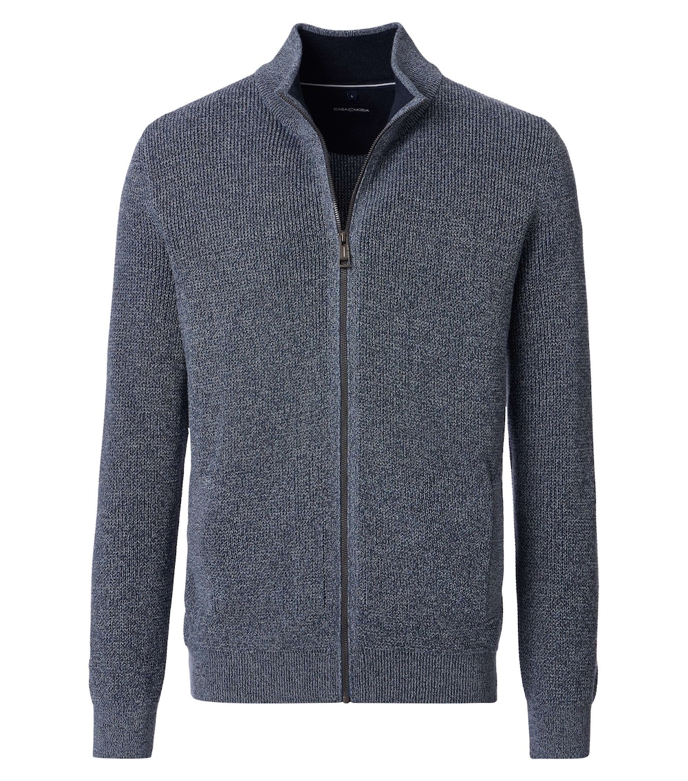 Große Größen Strickjacke uni, Herren, blau, Größe: XL, Baumwolle/Synthetische Fasern, Happy Size DE Men von CASAMODA