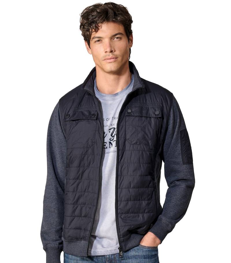 Große Größen Sweatjacke uni, Herren, blau, Größe: 4XL, Baumwolle/Polyester, Happy Size DE Men von CASAMODA