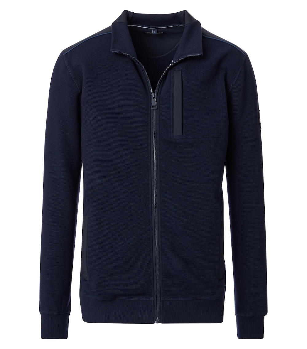 Große Größen Sweatjacke uni, Herren, blau, Größe: 6XL, Baumwolle, Happy Size DE Men von CASAMODA