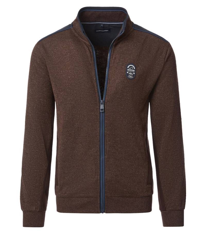 Große Größen Sweatjacke uni, Herren, braun, Größe: 6XL, Baumwolle/Polyester, Happy Size DE Men von CASAMODA