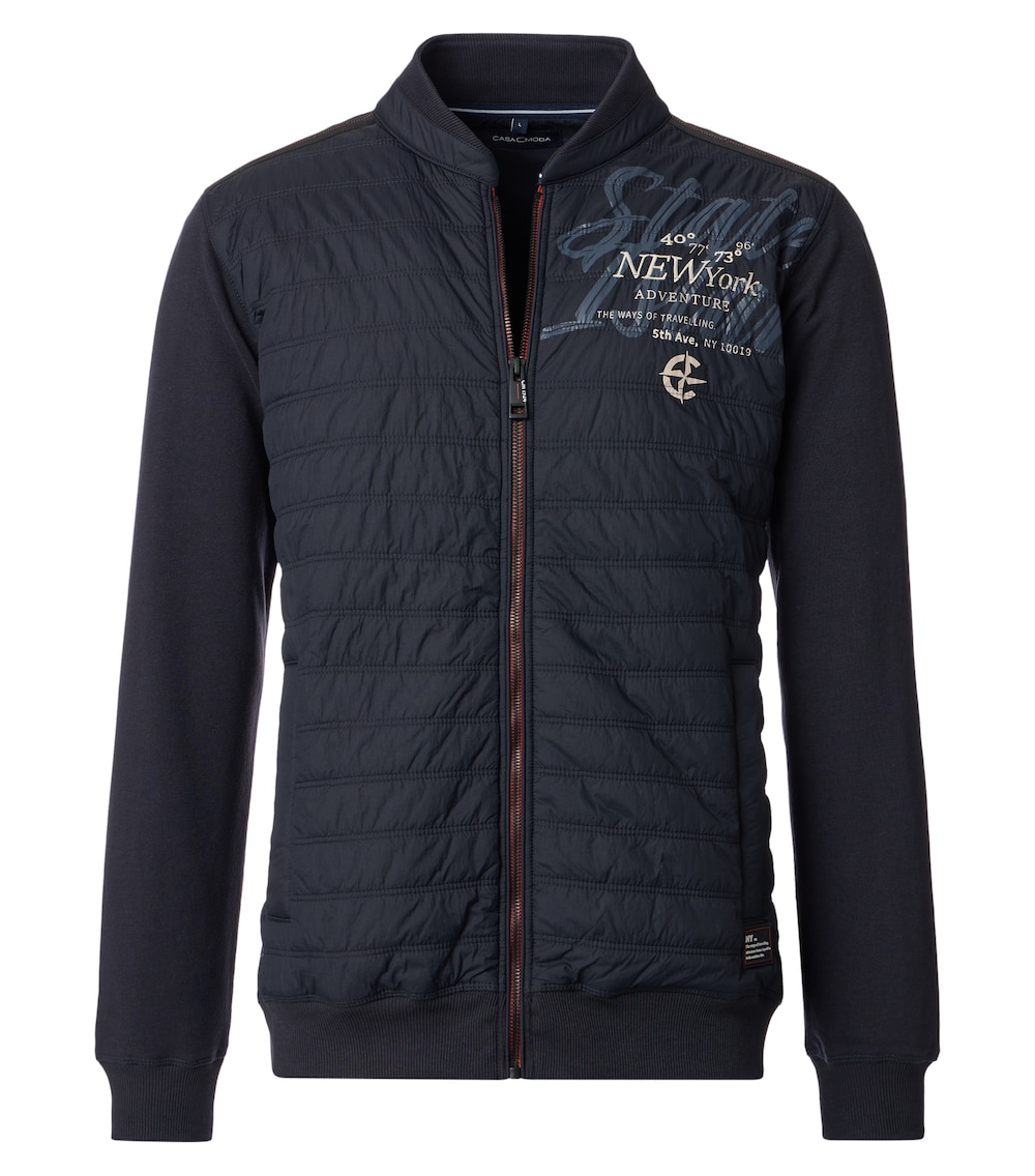 Große Größen Sweatjacke uni, Herren, grau, Größe: XXL, Baumwolle/Polyester, Happy Size DE Men von CASAMODA