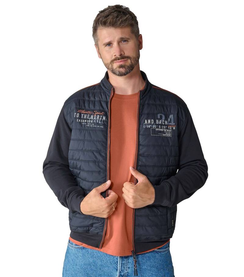 Große Größen Sweatjacke uni, Herren, grau, Größe: XXL, Baumwolle/Polyester, Happy Size DE Men von CASAMODA