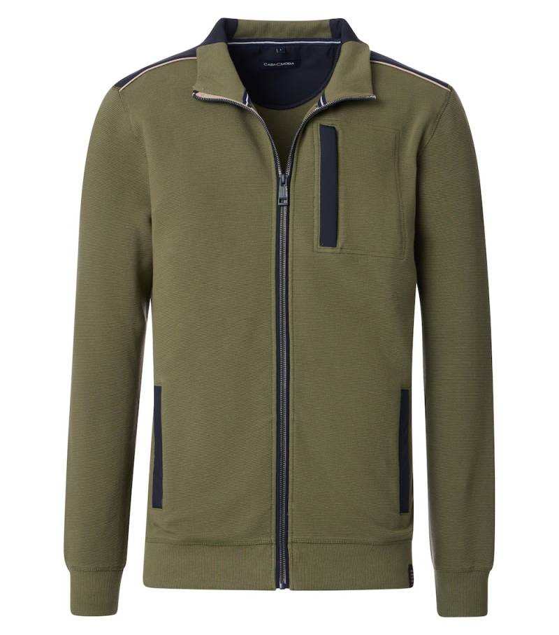 Große Größen Sweatjacke uni, Herren, grün, Größe: XXL, Baumwolle, Happy Size DE Men von CASAMODA