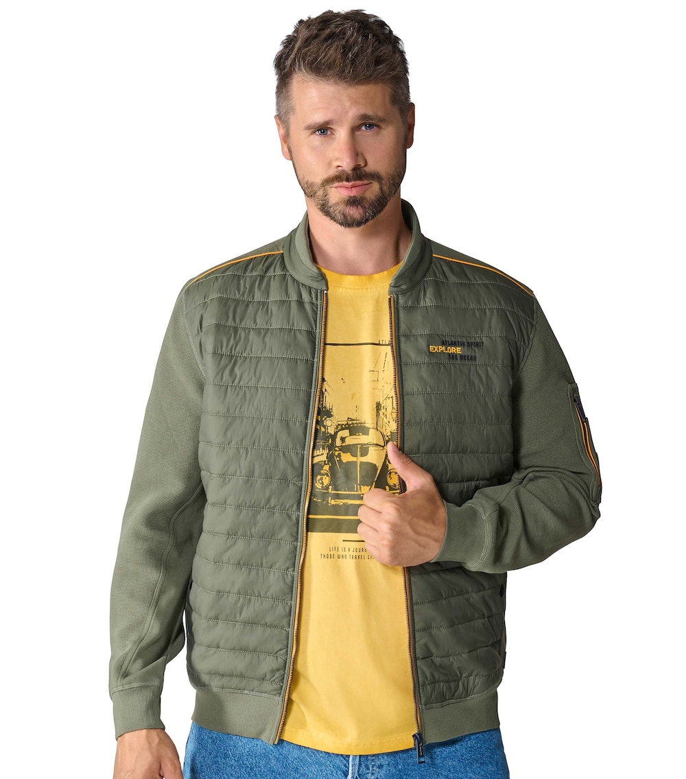 Große Größen Sweatjacke uni, Herren, türkis, Größe: L, Baumwolle, Happy Size DE Men von CASAMODA