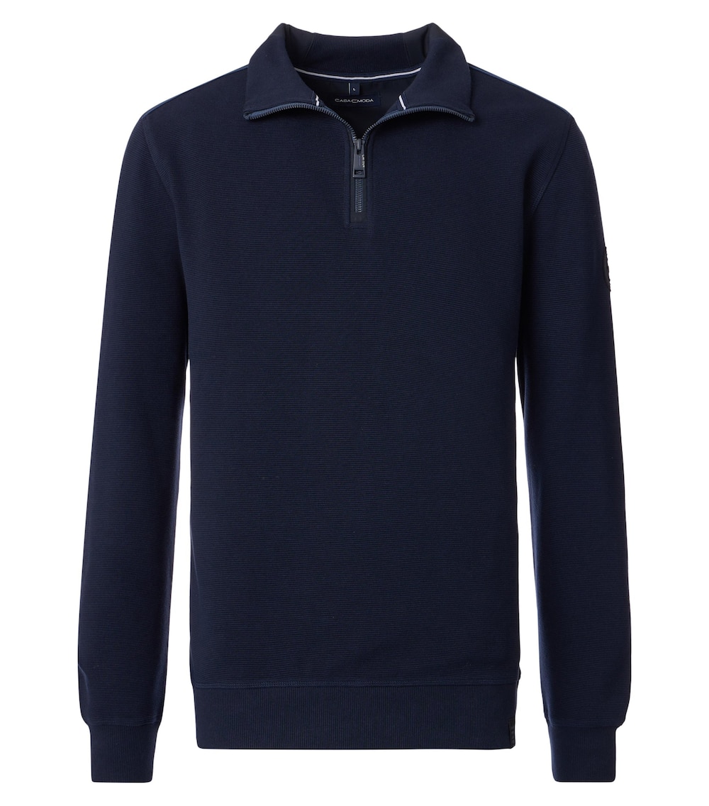 Große Größen Sweatshirt uni, Herren, blau, Größe: L, Baumwolle, Happy Size Men von CASAMODA