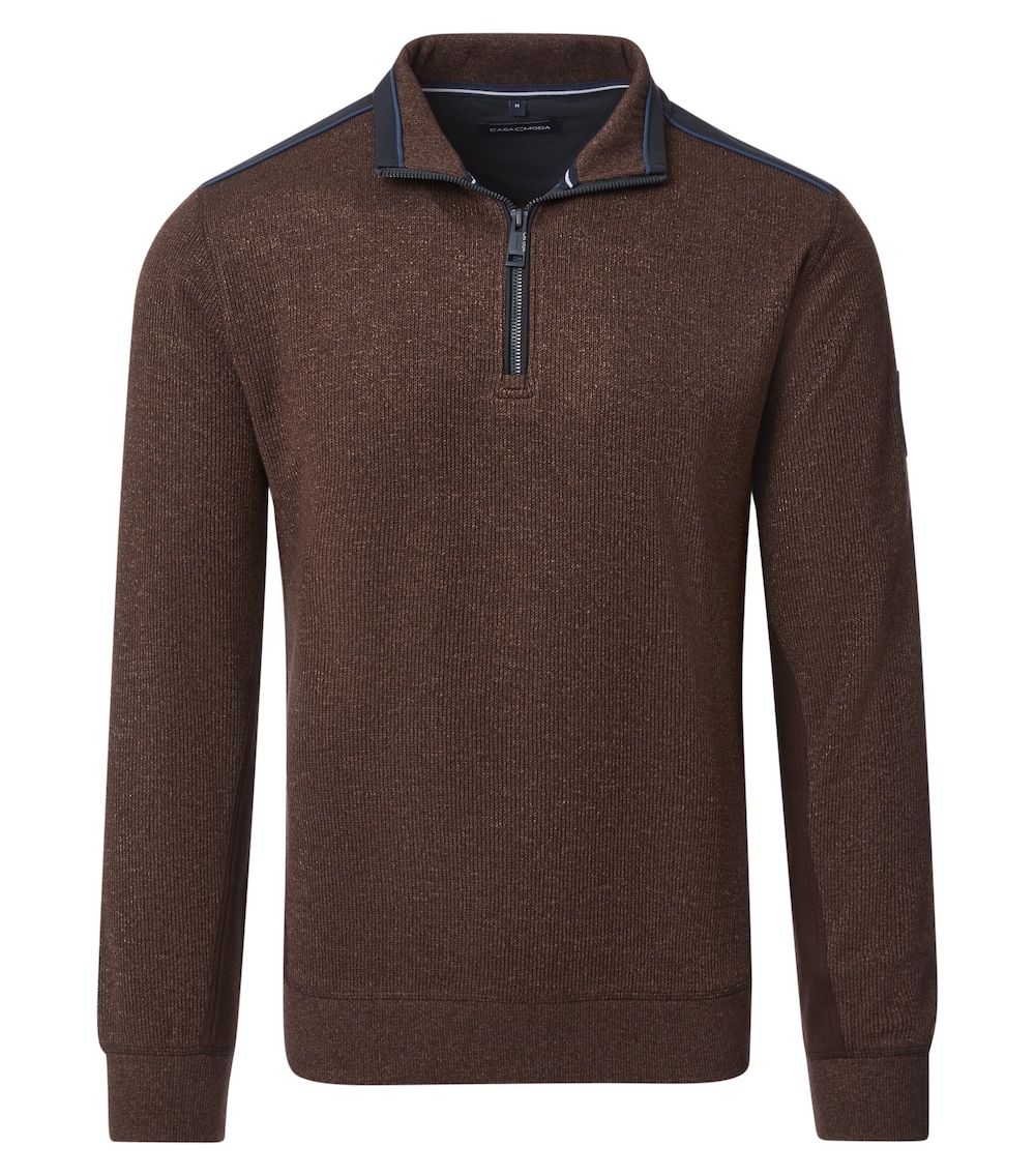 Große Größen Sweatshirt uni, Herren, braun, Größe: 3XL, Baumwolle/Polyester, Happy Size DE Men von CASAMODA