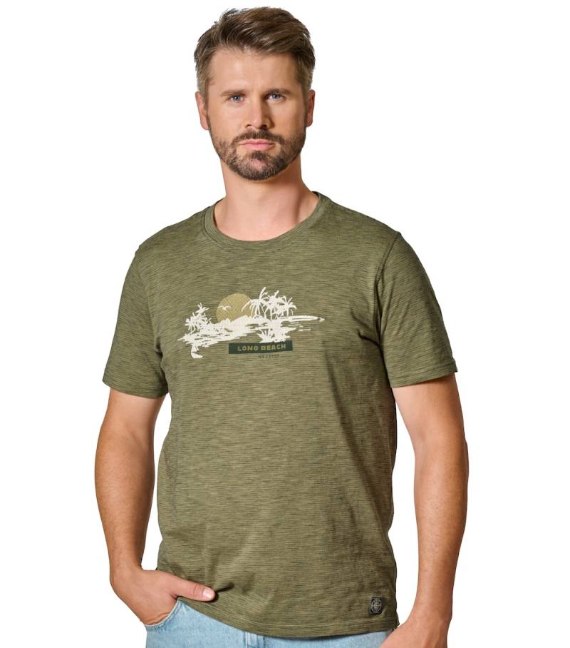 Große Größen T-Shirt Print, Herren, türkis, Größe: L, Baumwolle, Happy Size DE Men von CASAMODA