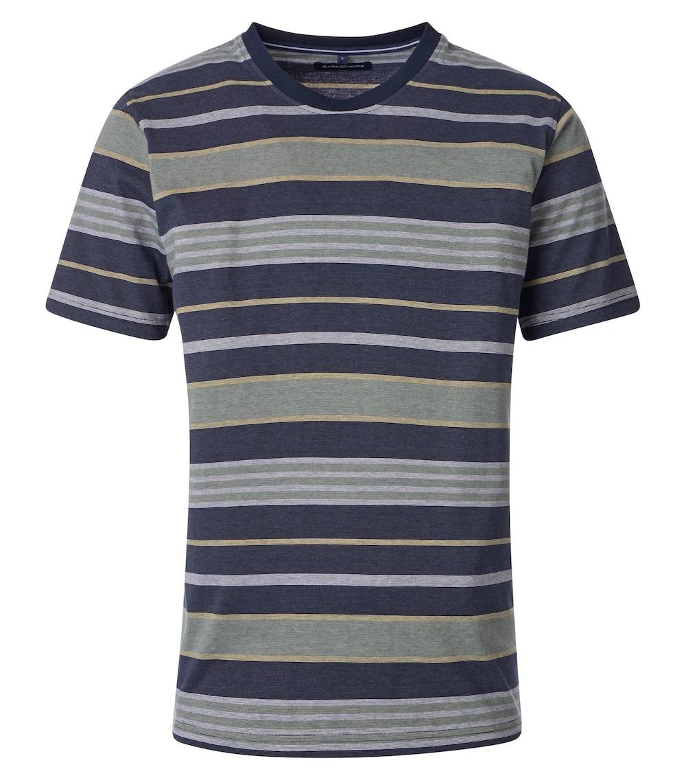 Große Größen T-Shirt gestreift, Herren, türkis, Größe: 4XL, Baumwolle, Happy Size DE Men von CASAMODA