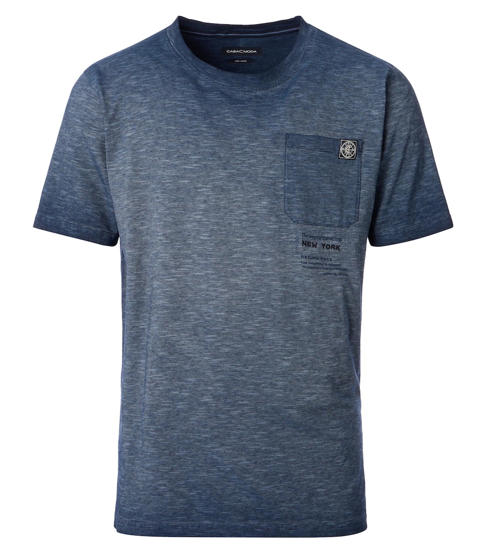 Große Größen T-Shirt uni, Herren, blau, Größe: 4XL, Baumwolle, Happy Size DE Men von CASAMODA