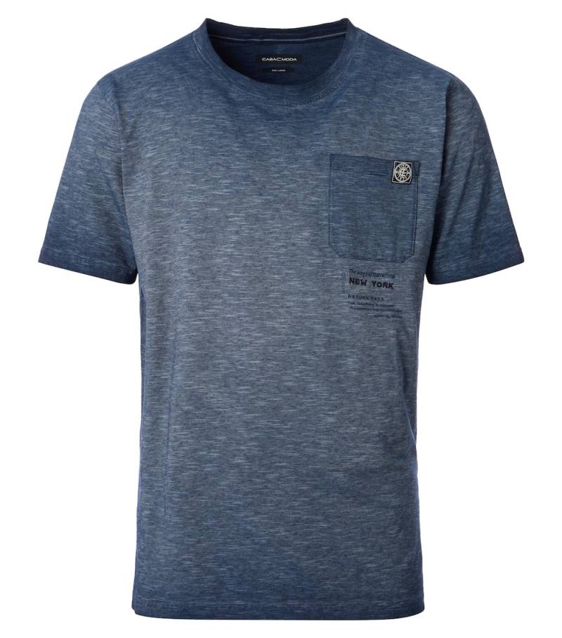 Große Größen T-Shirt uni, Herren, blau, Größe: 4XL, Baumwolle, Happy Size DE Men von CASAMODA