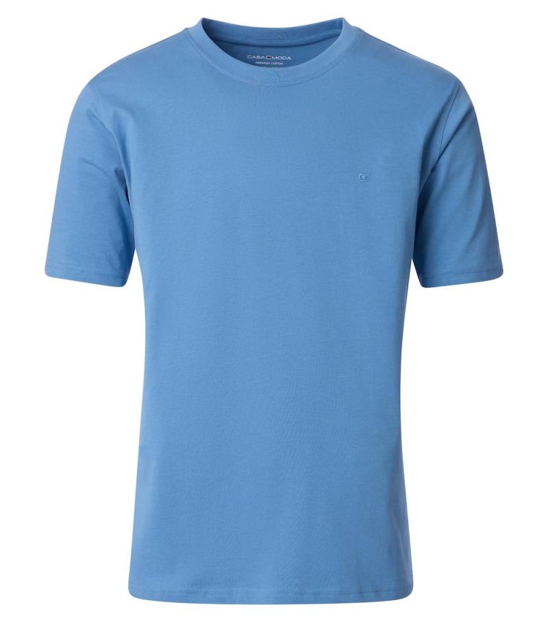 Große Größen T-Shirt uni, Herren, blau, Größe: L, Baumwolle, Happy Size DE Men von CASAMODA