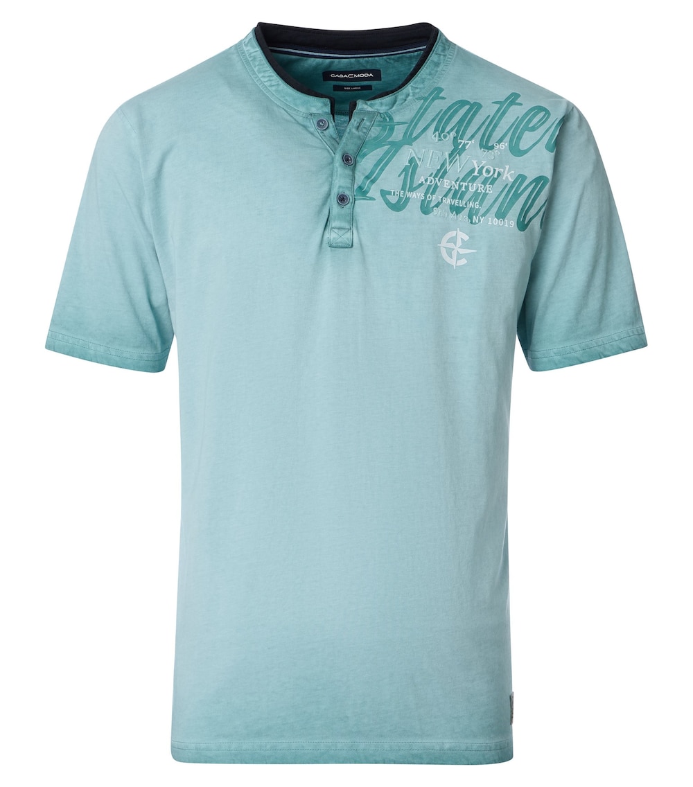 Große Größen T-Shirt uni, Herren, türkis, Größe: XL, Baumwolle, Happy Size DE Men von CASAMODA