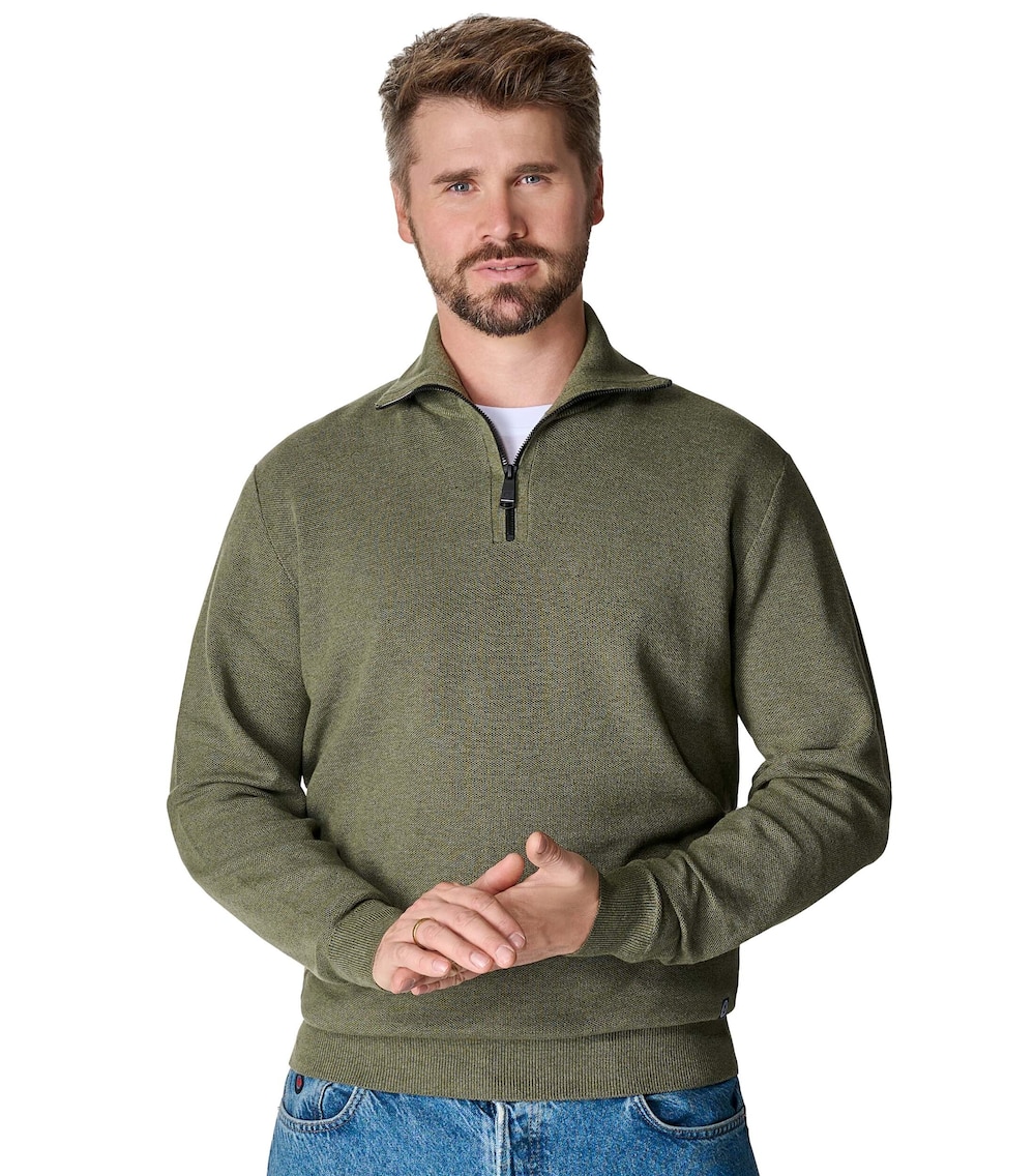 Große Größen Troyer uni, Herren, grün, Größe: 6XL, Baumwolle/Synthetische Fasern, Happy Size DE Men von CASAMODA