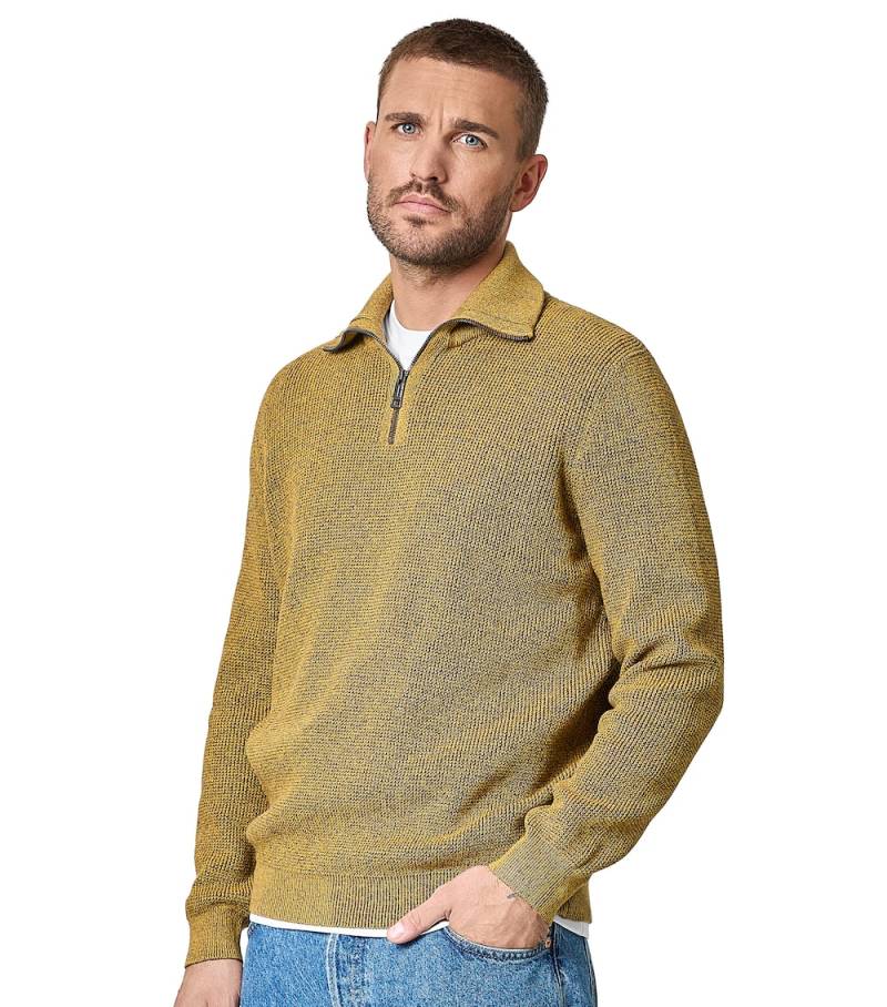 Große Größen Troyer uni, Herren, gelb, Größe: 4XL, Baumwolle/Synthetische Fasern, Happy Size DE Men von CASAMODA