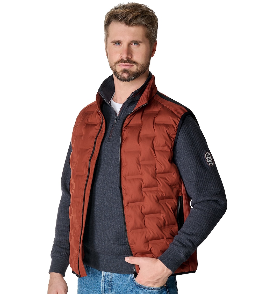 Große Größen Weste uni, Herren, orange, Größe: L, Polyester, Happy Size DE Men von CASAMODA