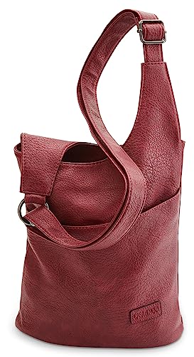 CASAdiNOVA® Stylische Damen Umhängetasche aus Veganem Leder - Handtasche, Crossbody & Messenger Bag in Einem - Hochwertige Damenhandtasche zum Umhängen mit verstellbarem Schultergurt (Rot) von CASAdiNOVA