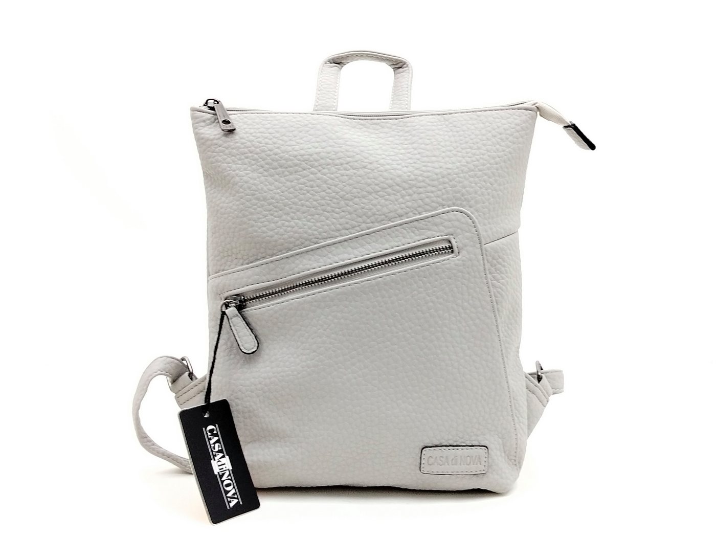CASAdiNOVA Handtasche Casa di NOVA mittelgroße Handtasche hellgrau mit langem Tragegurt von CASAdiNOVA