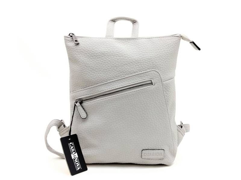 CASAdiNOVA Handtasche Casa di NOVA mittelgroße Handtasche hellgrau mit langem Tragegurt von CASAdiNOVA