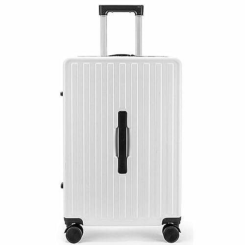 CASEGO Koffer mit Mehreren Griffen, 28 Zoll, großer Aufbewahrungswagen, Verstellbarer Universal-Rollwagen-Koffer für Männer und Frauen (White 22 inch) von CASEGO