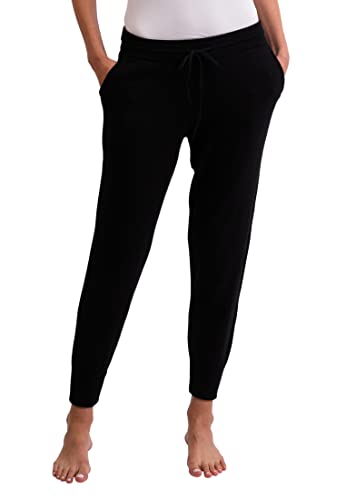 CASH-MERE.CH 100% Kaschmir Damen Yogahose, Jogginghose Sporthose, ideale Freizeithose und Trainingshose (Schwarz, L) von CASH-MERE.CH